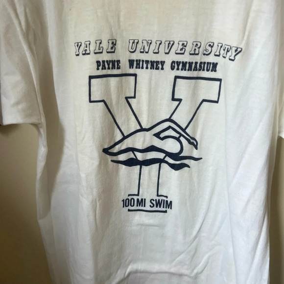 Vintage 1970s Russell Athletic Yale Swimming Tee, size M - Picture 3 of 6